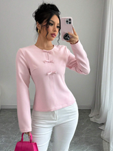 WOMEN'S SOLID COLOR ROUND NECK ELEGANT CASUAL TOP